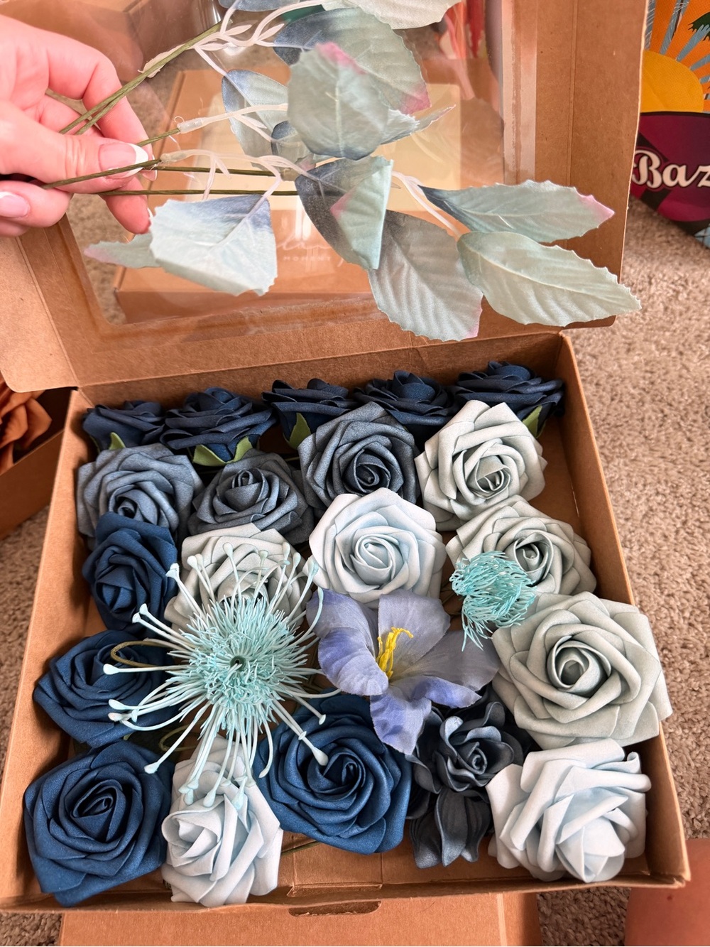 Lings moments artificial flowers- Blue & Light Blue Decorative Blossoms